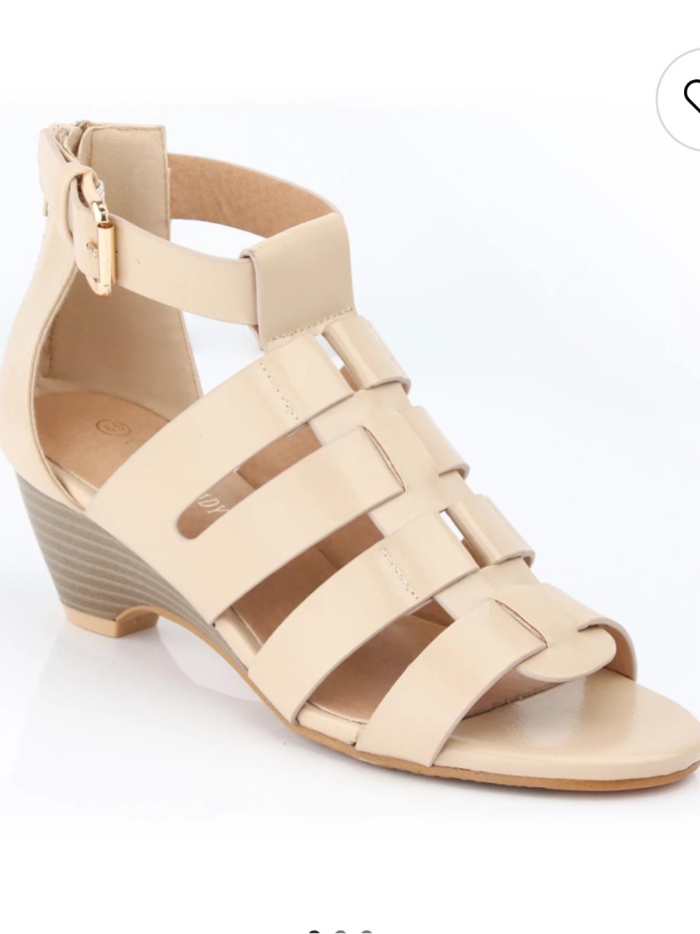 NWT!! Henry Ferrera Nude/Tan Gladiator Wedge Sandals